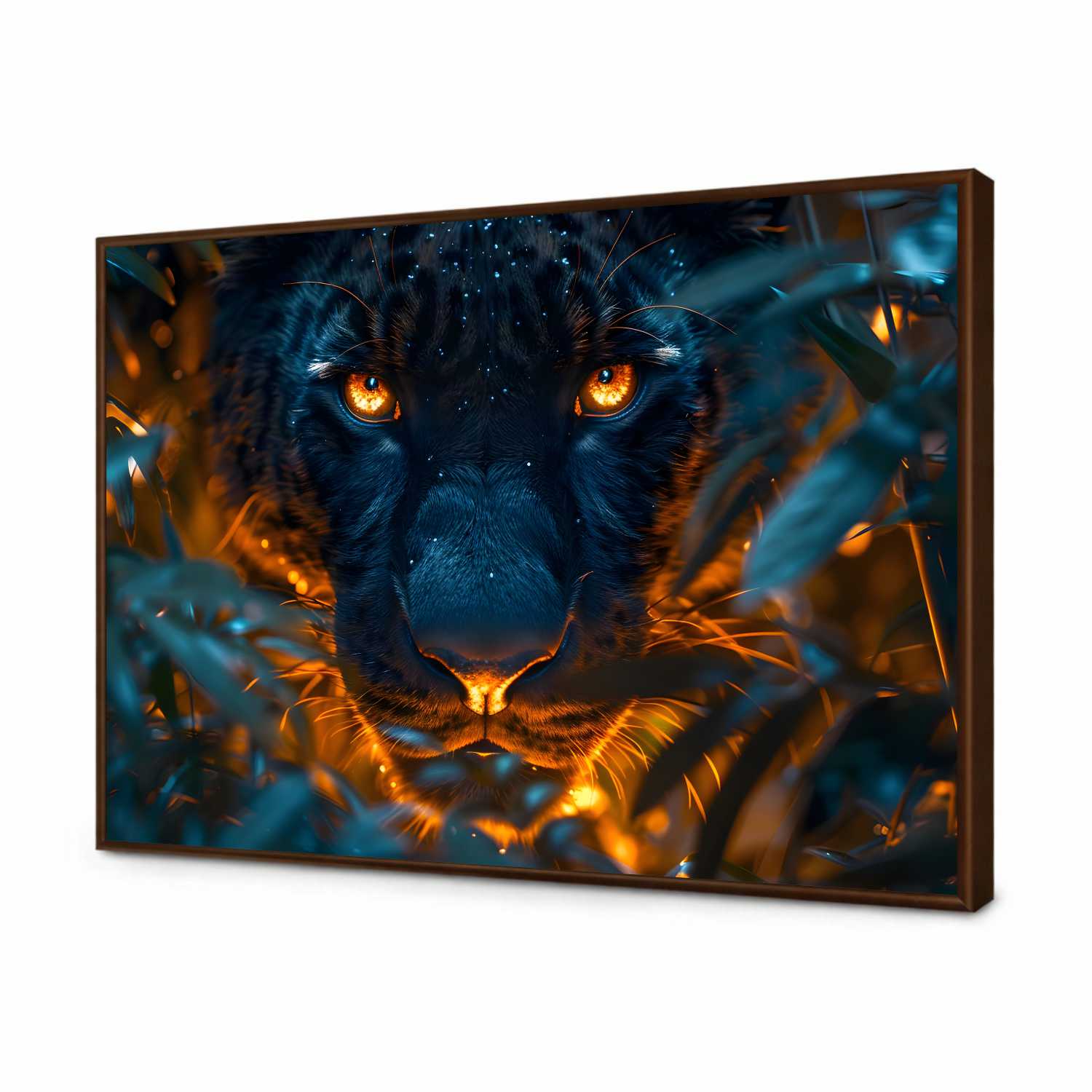 Quadro Decorativo Pantera Negra Flamejante 